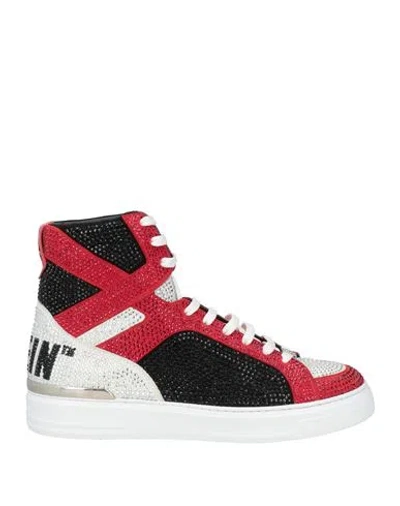Philipp Plein Man Sneakers Red Size 7 Leather