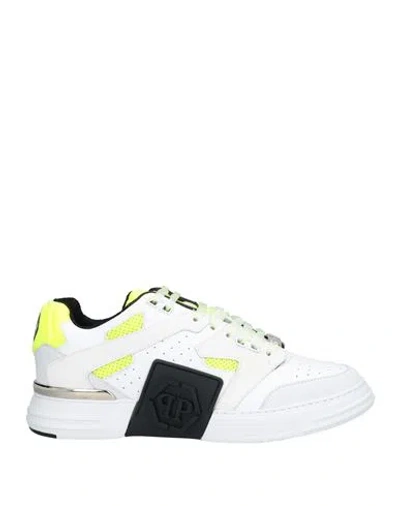 Philipp Plein Man Sneakers White Size 8 Leather, Textile Fibers