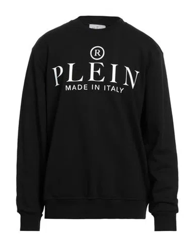 PHILIPP PLEIN PHILIPP PLEIN MAN SWEATSHIRT BLACK SIZE XXL COTTON, ELASTANE