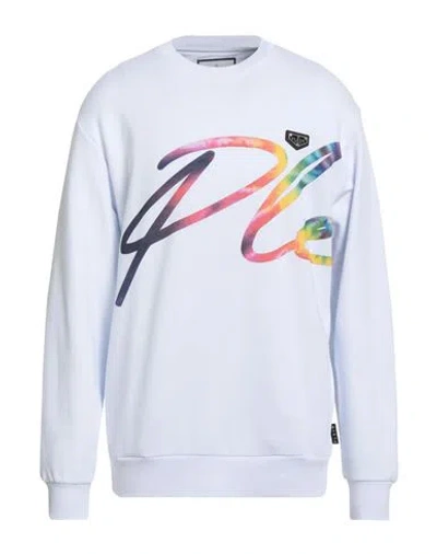Philipp Plein Man Sweatshirt White Size L Cotton In Blue