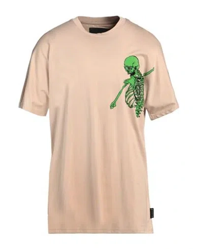 Philipp Plein Man T-shirt Beige Size Xxl Cotton In Beige