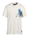 Philipp Plein Man T-shirt Cream Size Xxl Cotton In White