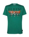 Philipp Plein Man T-shirt Green Size L Cotton