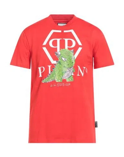 Philipp Plein Man T-shirt Red Size S Cotton