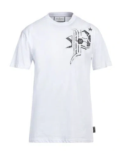 PHILIPP PLEIN PHILIPP PLEIN MAN T-SHIRT WHITE SIZE L COTTON, POLYESTER