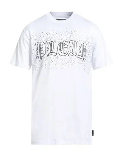 Philipp Plein Man T-shirt White Size M Cotton, Glass