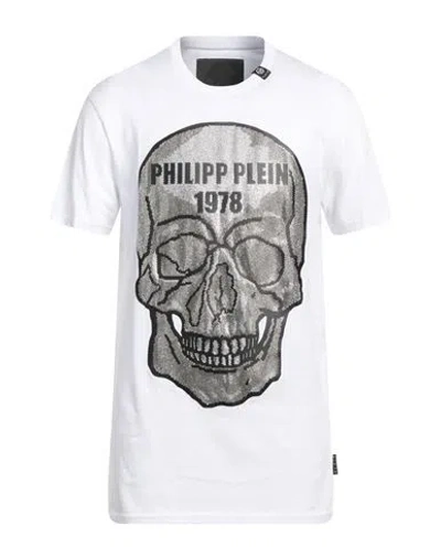 Philipp Plein Man T-shirt White Size Xl Cotton, Fiberglass