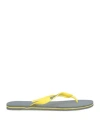 Philipp Plein Man Toe Strap Sandals Yellow Size 11-12 Rubber In Yellow