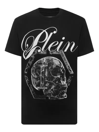 Philipp Plein Marble Skull-print T-shirt In Black