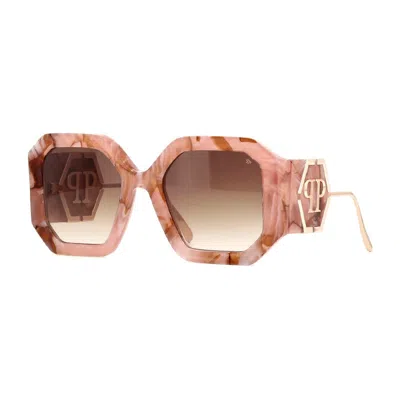 Philipp Plein Marble Square-frame Sunglasses In Pink