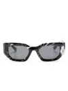 Philipp Plein Marbled Square-frame Sunglasses In Black