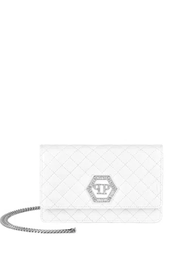 Philipp Plein Matelassé Shoulder Bag In White