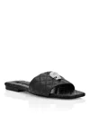 Philipp Plein Crystal-skull Flat Sandals In Black
