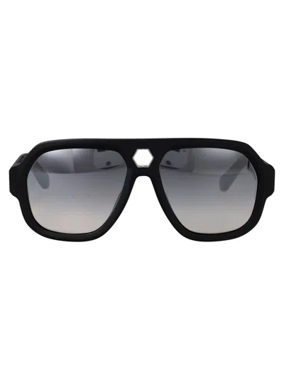Philipp Plein Matte Black Acetate Sunglasses
