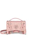 Philipp Plein Medium Hexagon Leather Tote Bag In Pink