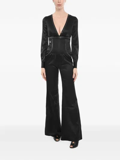 Philipp Plein Melania Stud-detail Jumpsuit In Black