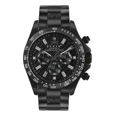 Pre-owned Philipp Plein Men's Chrono Watch Quartz Nobile Wonder Black M Pwcaa0621 Steel