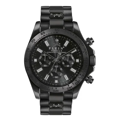 Pre-owned Philipp Plein Men's Chrono Watch Quartz Nobile Wonder Black S Pwcaa0421 Steel