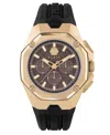 Philipp Plein Octagonal Chronograph Timepiece With Ip Yellow Gold Case In Ip Yellow Gold