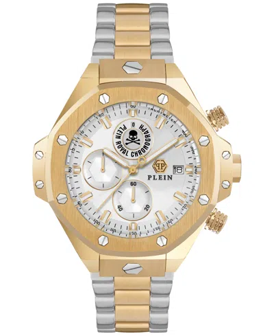 PHILIPP PLEIN MEN'S CHRONOGRAPH ROYAL TWO-TONE BRACELET WATCH 46MM