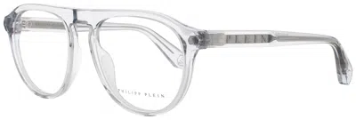 Philipp Plein Men's Clear Acetate Square Eyeglasses 54 In 06a7 - Crystal / Demo