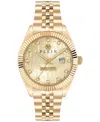 Philipp Plein Date Superlative Crystal Watch In Ip Yellow Gold