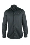 Philipp Plein Diamond Cut Ls Iconic Shirt In Black