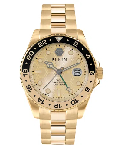 Philipp Plein Men's Gmt-i Challenger Gold-tone Stainless Steel Bracelet Watch 44mm In Ip Yellow Gold