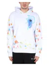 Philipp Plein Graphic Print Hoodie Multicolor Splatter In White