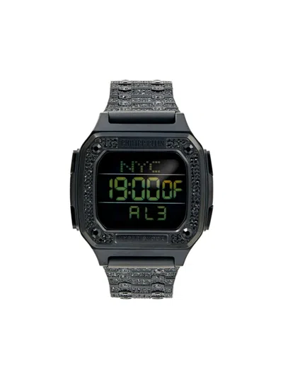 Philipp Plein Men's Hyper $hock 44mm Black Ip Stainless Steel Digital Watch