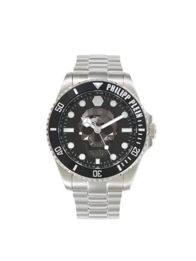 Philipp Plein Men's $kull Diver 44mm Stainless Steel Bracelet Watch In Neutral