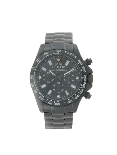 Philipp Plein Men's Nobile 43mm Stainless Steel Chronograph Bracelet Watch In Black