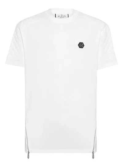 PHILIPP PLEIN MEN'S PHILIPP PLEIN LOGO-APPLIQUÃ© COTTON T-SHIRT