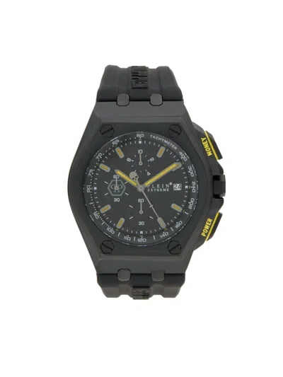 Philipp Plein Men's Plein Extreme 44mm Stainless Steel & Silicone Strap Watch In Black