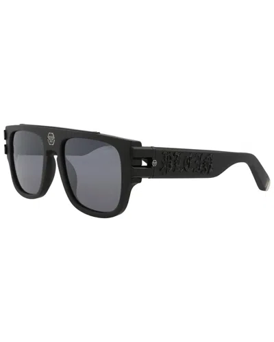 Philipp Plein Men's Spp011x 55mm Sunglasses In Black