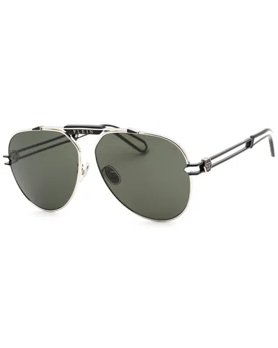 Philipp Plein Men's Spp048m 62mm Sunglasses In Silver