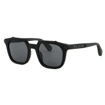 Pre-owned Philipp Plein Men Sunglasses Matte Black Spp001m-0703 Grey Lens In Gray