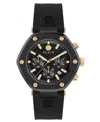 Philipp Plein The Hexagon Chrono Silicone Watch In Ip Black