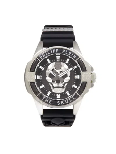 Philipp Plein Men's The $kull 45mm Two Tone Stainless Steel & Silicone Strap Watch In Neutral