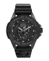 Philipp Plein Sport The $kull Silicone Strap Watch, 44mm In Black/black