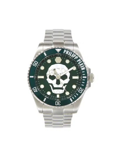 Philipp Plein Men's The $kull Diver 44mm Stainless Steel Bracelet Watch In Neutral