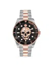 Philipp Plein Men's The $kull Two Tone Stainless Steel Bracelet Watch 44mm In Rose Sliver