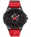Philipp Plein Men's The Skull Red Silicone Strap Watch 44mm In Black