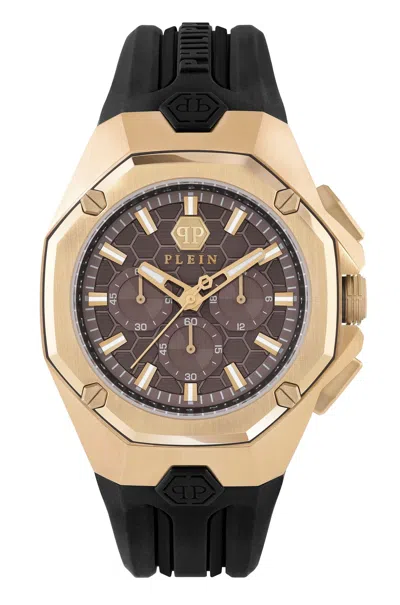 Pre-owned Philipp Plein Men's Watch Analog Quartz Chrono Octagon Pwtba0423 Silicone