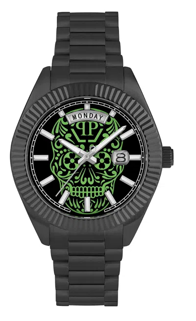 Pre-owned Philipp Plein Men's Watch Analog Quartz Date Superlatives Gent Pwpna0724 Steel