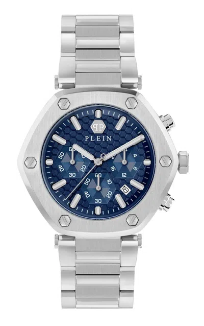 Pre-owned Philipp Plein Men's Watch Analog Quartz The Hexagon Chrono Pwzba0323 Stainless