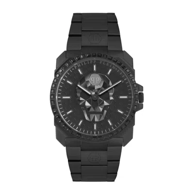 Pre-owned Philipp Plein Men's Watch Analog Quartz The $ Kull King Black Pwlaa0922