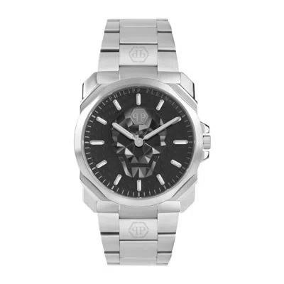 Pre-owned Philipp Plein Men's Watch Analog Quartz The $ Kull King Silver Pwlaa0622 Steel