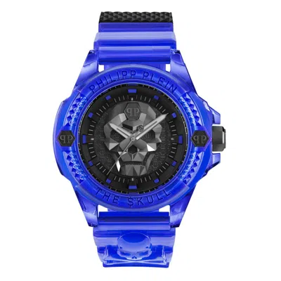 Pre-owned Philipp Plein Men's Watch Analog Quartz The $ Kull Synthetic Blue Pwwaa0323