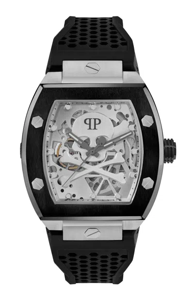 Pre-owned Philipp Plein Men's Watch Automatic $keleton Pwbaa2023 Silicone